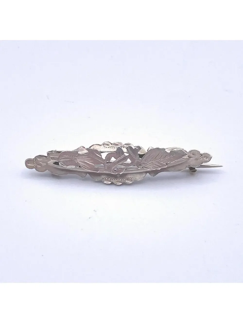 Antique Victorian Pearce & Thompson Birmingham Sterling Silver Bar Brooch.